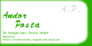 andor posta business card